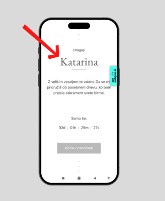 Personalizirano digitalno vabilo za birmo
