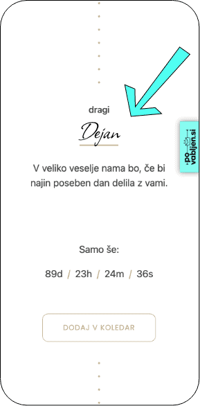 Porocno vabilo personalizacija