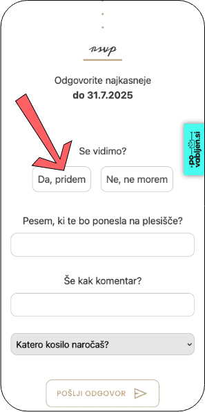 Vabilo potrditev udelezbe